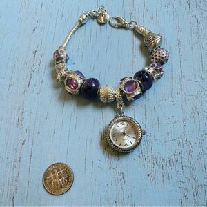 AS IS Figaro Couture Beaded Bracelet Watch